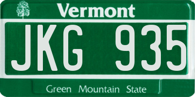 VT license plate JKG935