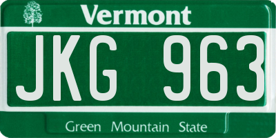 VT license plate JKG963