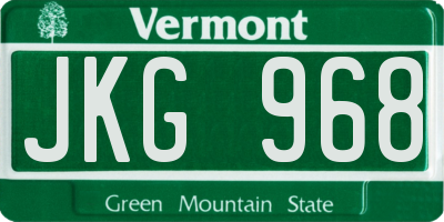 VT license plate JKG968