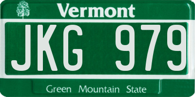 VT license plate JKG979