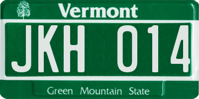 VT license plate JKH014