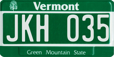 VT license plate JKH035