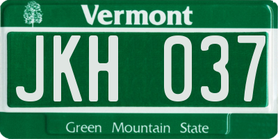 VT license plate JKH037