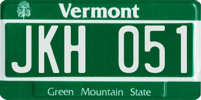 VT license plate JKH051