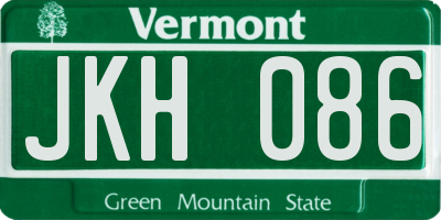 VT license plate JKH086