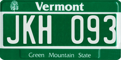 VT license plate JKH093