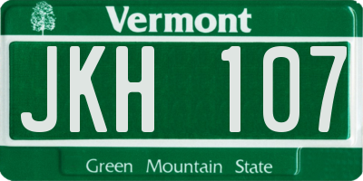 VT license plate JKH107