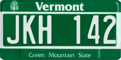 VT license plate JKH142