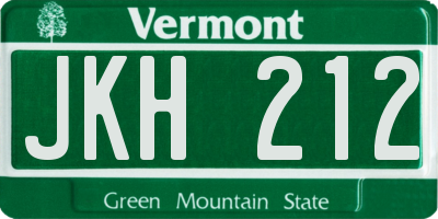 VT license plate JKH212