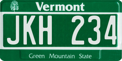VT license plate JKH234