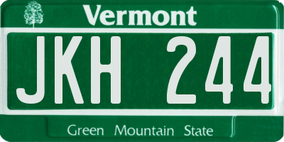 VT license plate JKH244