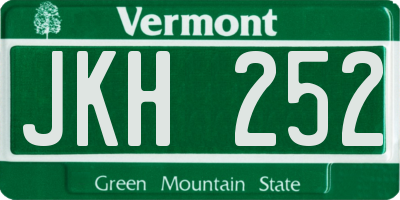 VT license plate JKH252
