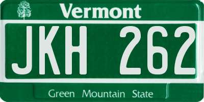 VT license plate JKH262