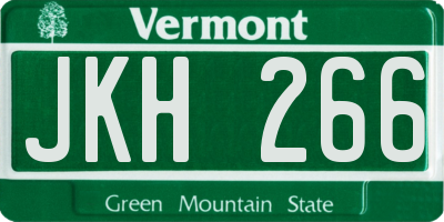 VT license plate JKH266