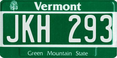 VT license plate JKH293