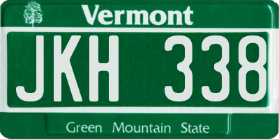 VT license plate JKH338