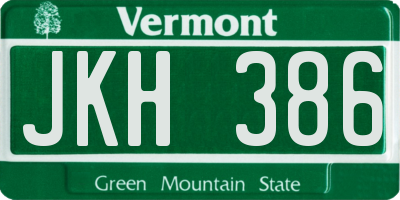 VT license plate JKH386