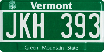 VT license plate JKH393