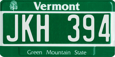 VT license plate JKH394