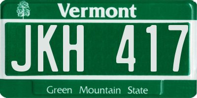 VT license plate JKH417