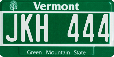 VT license plate JKH444