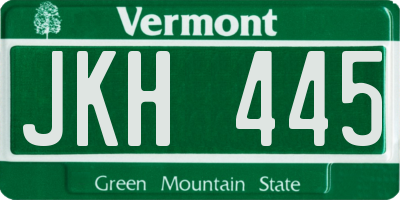 VT license plate JKH445