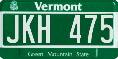 VT license plate JKH475