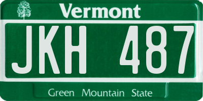 VT license plate JKH487