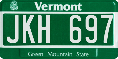 VT license plate JKH697