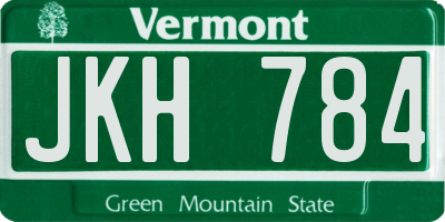 VT license plate JKH784