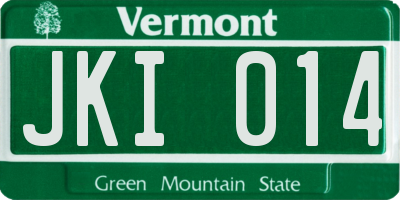 VT license plate JKI014