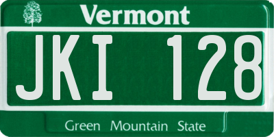 VT license plate JKI128