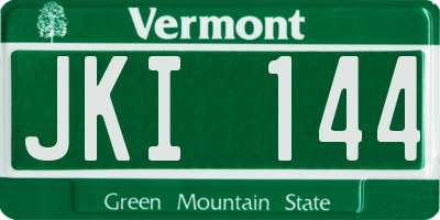 VT license plate JKI144
