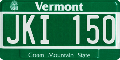 VT license plate JKI150