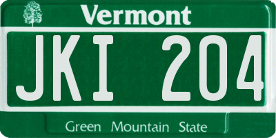 VT license plate JKI204