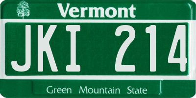VT license plate JKI214