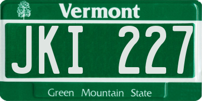 VT license plate JKI227