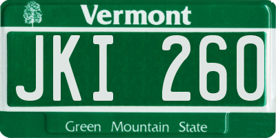 VT license plate JKI260