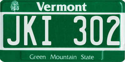 VT license plate JKI302