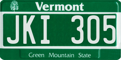 VT license plate JKI305