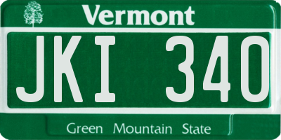 VT license plate JKI340