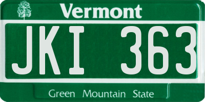 VT license plate JKI363