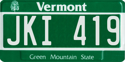 VT license plate JKI419