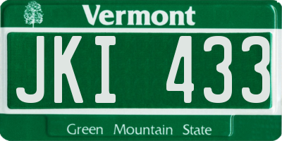 VT license plate JKI433