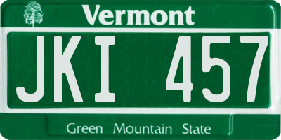 VT license plate JKI457