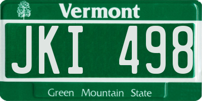 VT license plate JKI498