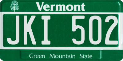 VT license plate JKI502