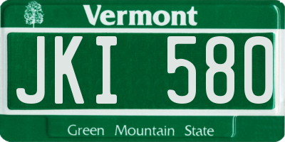 VT license plate JKI580