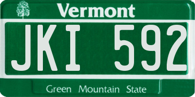 VT license plate JKI592
