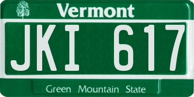 VT license plate JKI617